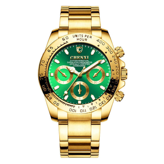 Men's Gold Luminous Waterproof Business Watch